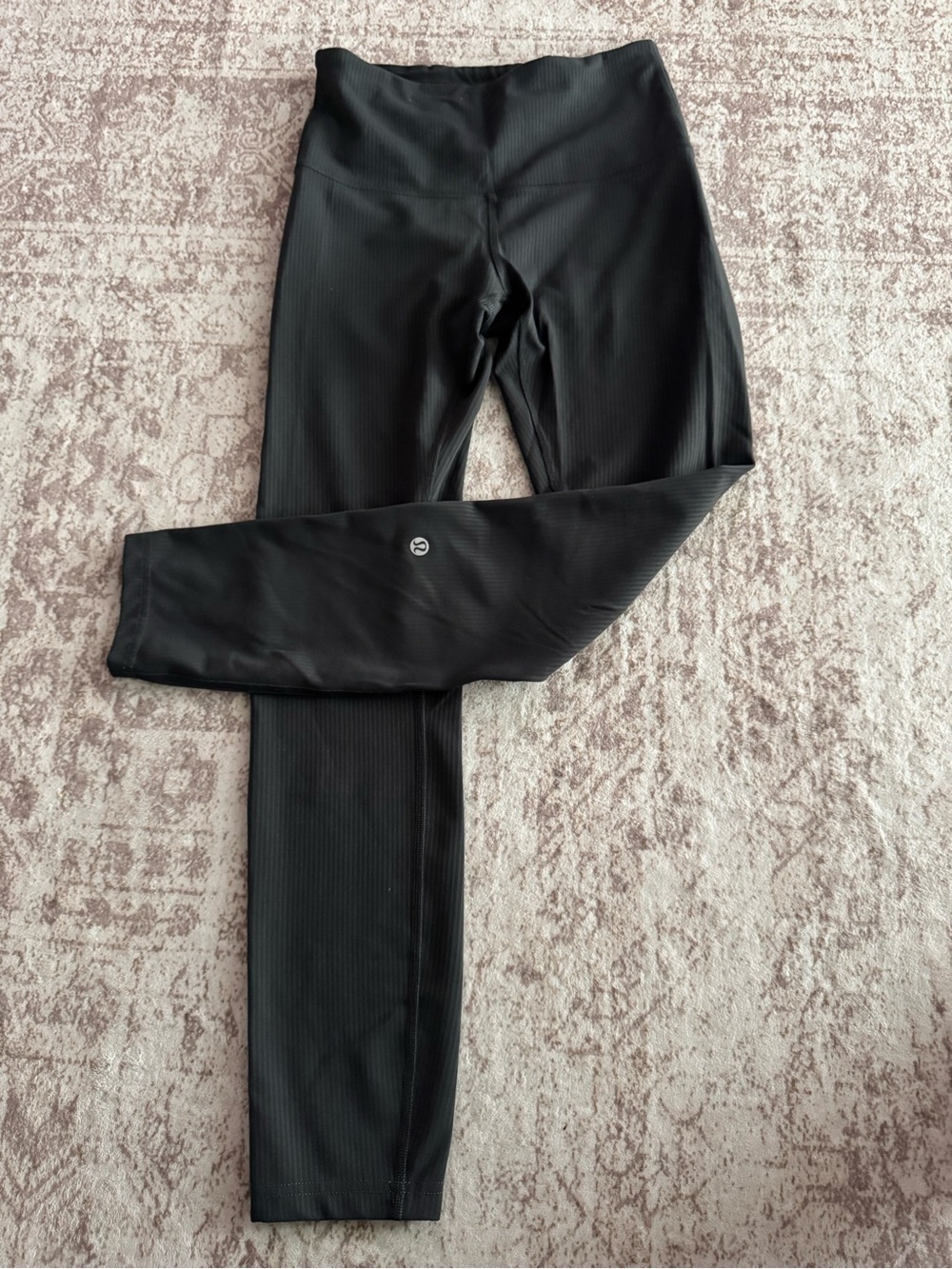 lululemon wunder train high rise leggings graphite grey ribbed size 4